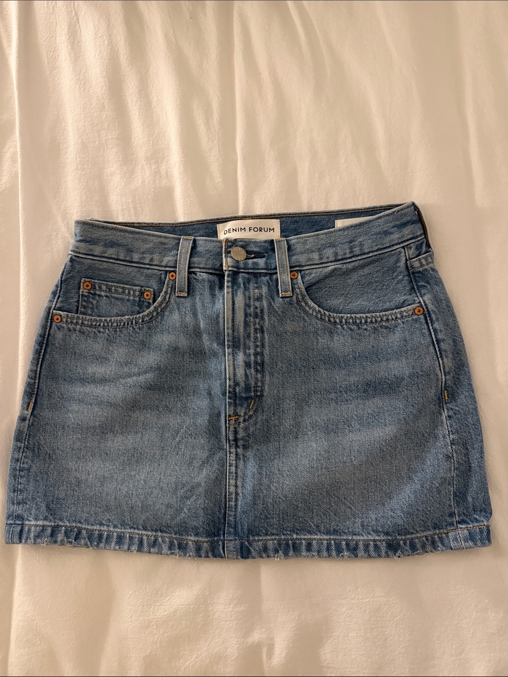 Denim Forum Classic Light Blue Denim Mini Skirt